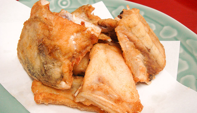 上品なふぐの唐揚げ